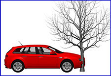 Voiture contre arbre